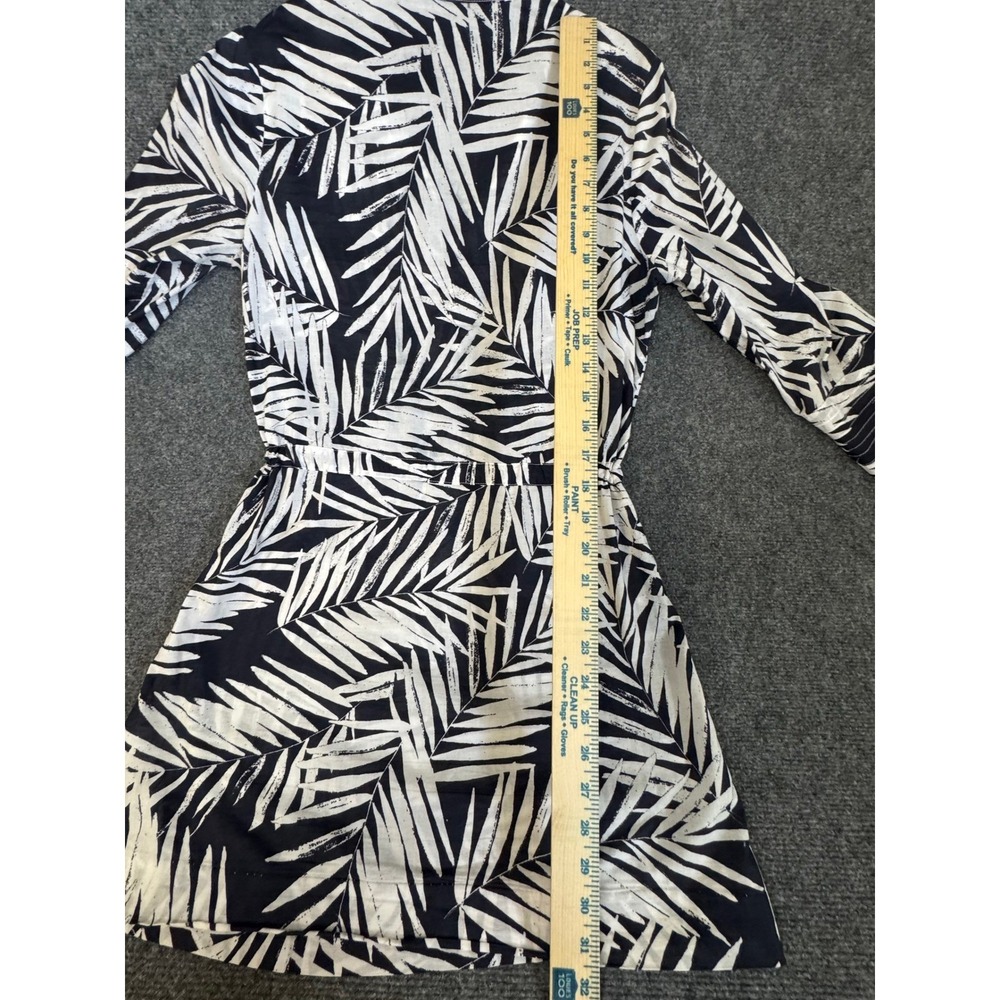 Banana Republic Womens Black White Palm Print Cotton Shirt Dress Size M Tropical - Picture 8 of 9
